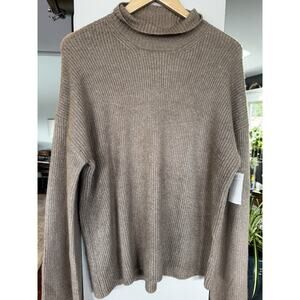 NWT French Connection FCUK Ribbed Knit Turtleneck Pullover Knit Sz Med Luxe